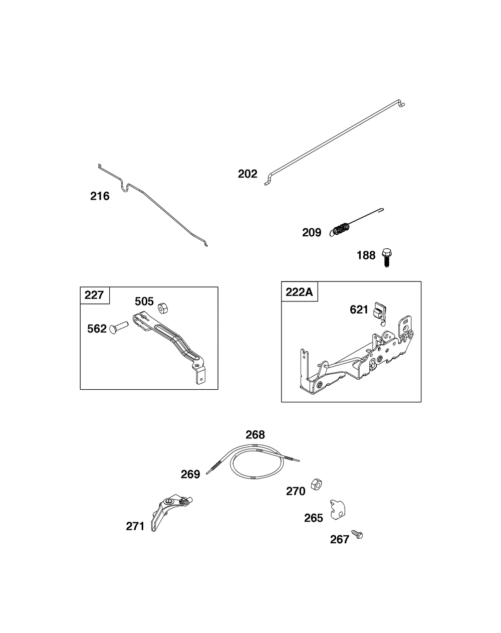 Controls Group Diagram and Parts List for 093J02-0095-H5 020000 - 09Z999 Briggs and Stratton Engine